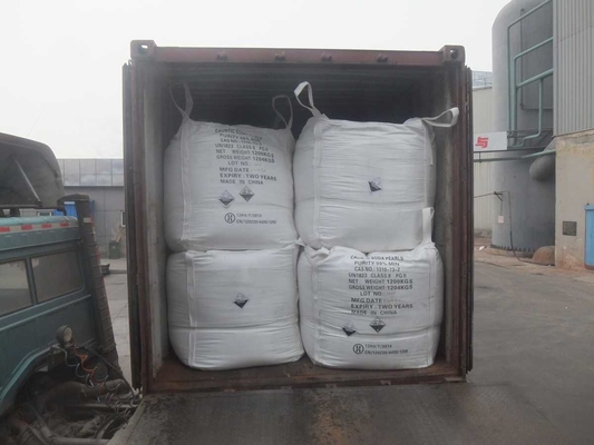 Van het het Natriumhydroxyde van bijtende Sodaparels de Pallets van NaOH 99% 1000kg/Bag 20tons/20GP Withou
