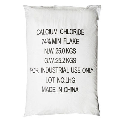 Industrieel Cacl2 Calciumchloride Witte vlokken 10043-54-4 74% 25 kg